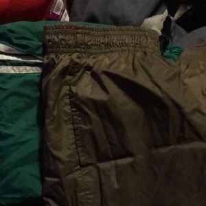 Army green windbreaker pants